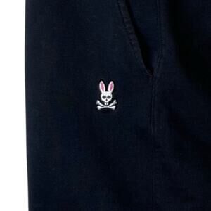 PSYCHO BUNNY French Terry Shorts Training Athletic Gym in Black Men's 2XLT